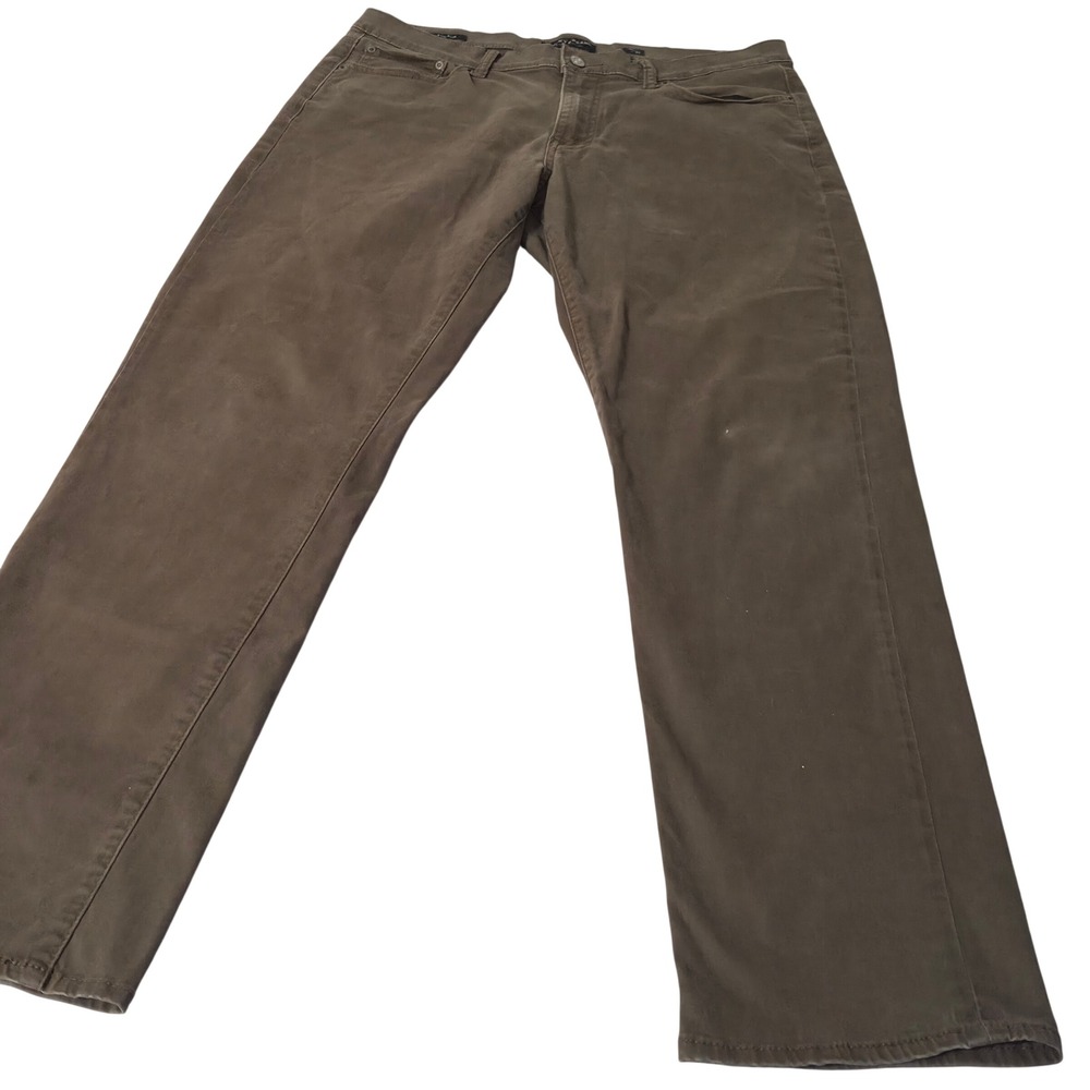 Lucky Brand 410 Athletic Slim Pants Mens 36x32 Brown Olive‎ Green Straight Chino